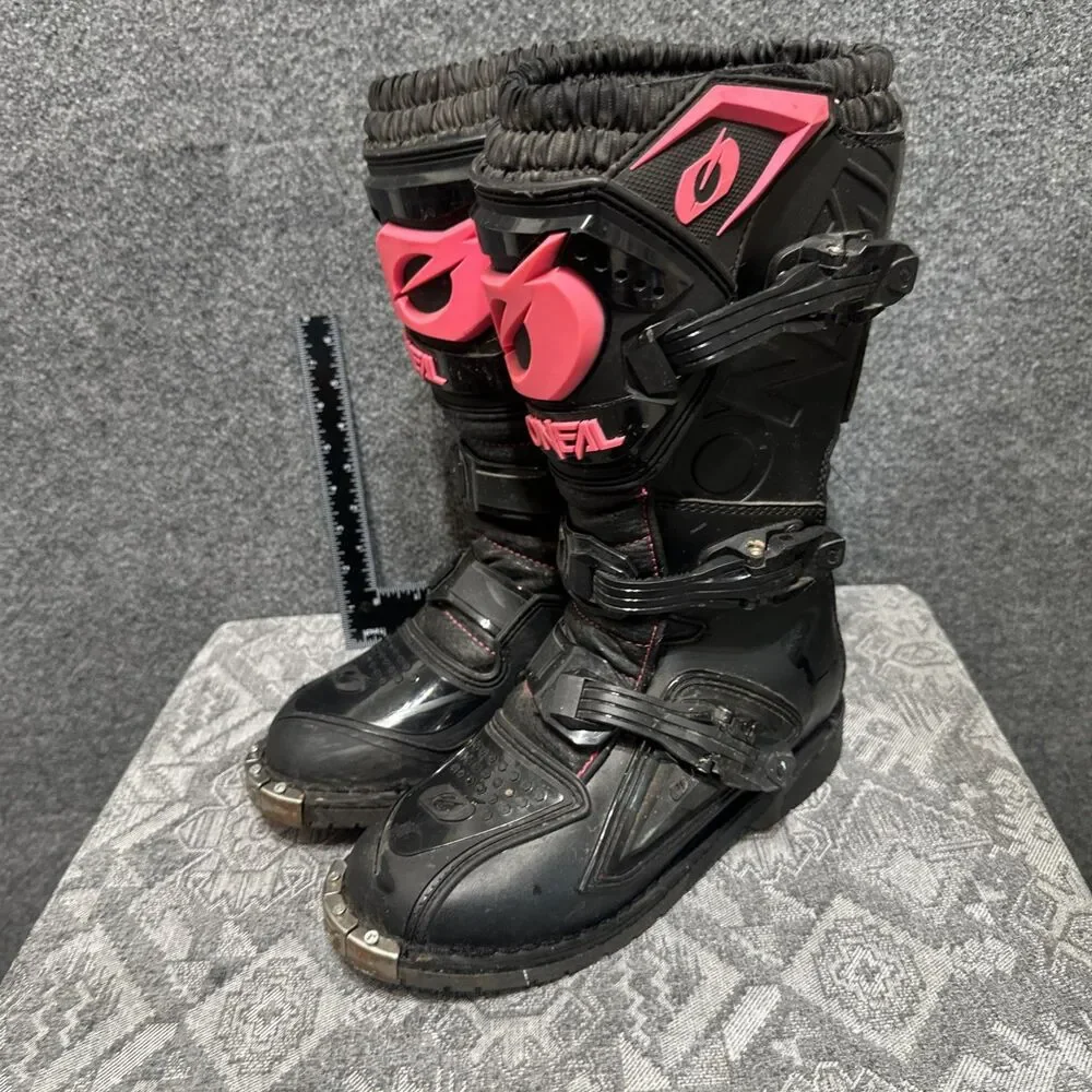 O'Neal Women's Rider MX Motocross Dirt Bike Boots Black/Pink size 7 us eu 37 - Picture 1 of 13